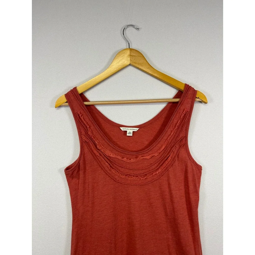 Earthy‎ Boho Banana Republic Women S Terracotta Ruffle Raw Edge Tank Top